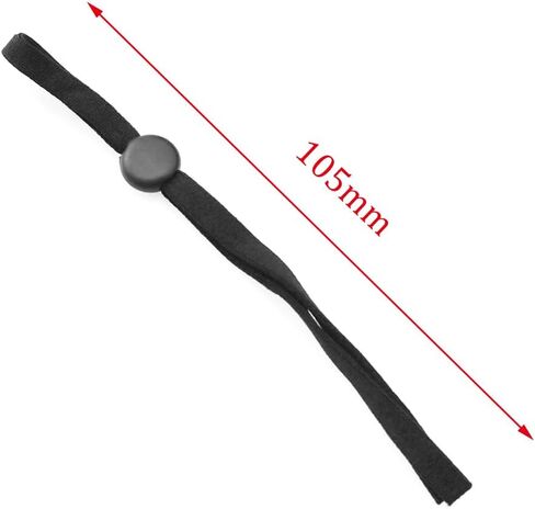ZYAMY 100PCS Extra Long Adjustable Elastic Cord Soft Black Ear Loop Cord with Buckle Adjustment Lock Mask Cord Extension Strap for Craft Sewing Mask Making in Kuwait