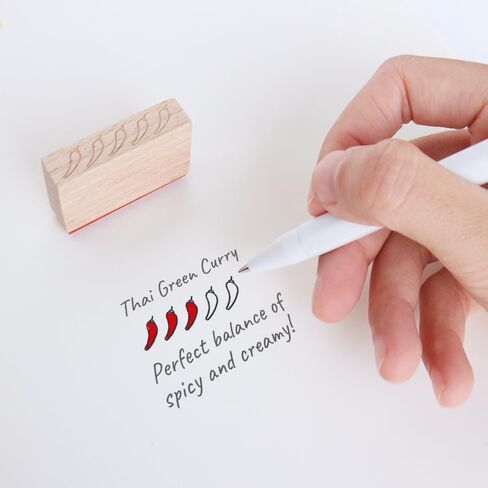 5 Chili Pepper Spice Rating Rubber Stamp – Stamp for Journaling, Planners, Scrapbooking, DIY Crafts, Recipe Books, Cooking Journals & Kitchen Notes in Kuwait