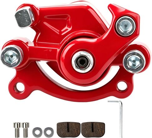 Front Disc Brake Caliper with Brake Pads for SYX Moto 50cc Dirt Bike Mototec Coolster SSR X-Pro Apollo 49cc 47cc 2 Stroke Engine Pocket Bike Mini ATV Quad Go Kart Parts 4 Wheeler(RED) in Kuwait