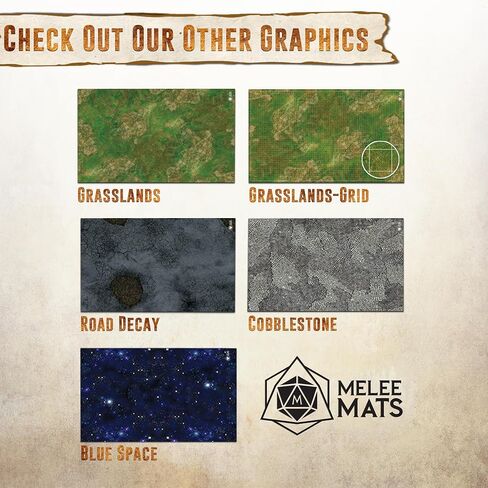 سجادة معركة Wargaming من Melee Mats، مقاس 48 بوصة × 72 بوصة - تضاريس لـ Warhammer 40K، والزنزانات والتنينات، وRPG على الطاولة، والألعاب المصغرة والألعاب الإستراتيجية - خريطة فينيل متينة in Kuwait