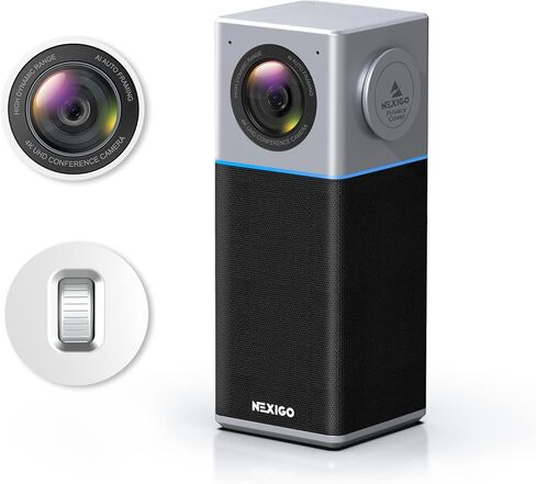 NexiGo N660 1080P Business Webcam with Dual Microphone & Privacy Cover, USB FHD Web Computer Camera, Plug and Play, for Zoom/Skype/Teams Online Teaching, Laptop MAC PC Desktop (Renewed) in Kuwait