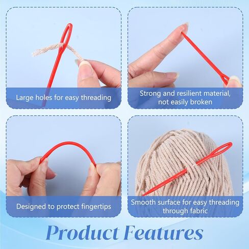 100 Pcs Plastic Needles 2.7inch/7cm Large Sewing Eye Yarn Needles with Box Crochet Needle for Yarn and Craft DIY Sewing Handmade Crafts in Kuwait
