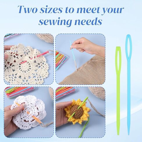 100 Pcs Plastic Needles 2.7inch/7cm Large Sewing Eye Yarn Needles with Box Crochet Needle for Yarn and Craft DIY Sewing Handmade Crafts in Kuwait