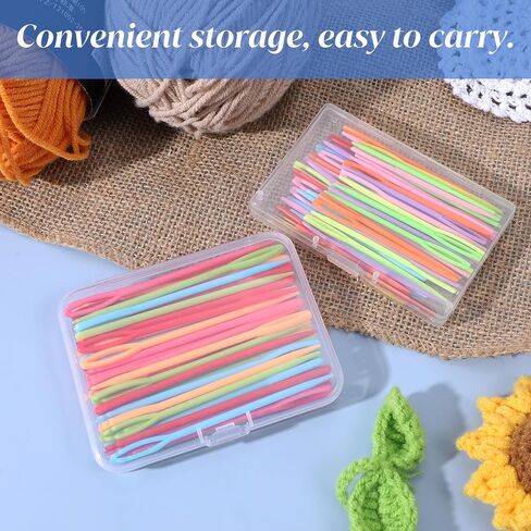 100 Pcs Plastic Needles 2.7inch/7cm Large Sewing Eye Yarn Needles with Box Crochet Needle for Yarn and Craft DIY Sewing Handmade Crafts in Kuwait
