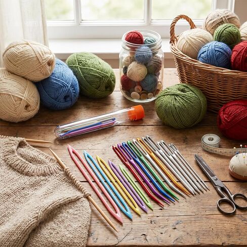 Assorted Yarn Needles Darning Tapestry Large Sewing Big Eye Weaving Needle Darning Crochet Wool Finishing Knitting Needles for Thick Bulky Yarn in Kuwait