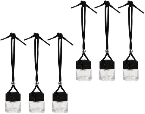 LALAFINA سيارة معلقة زجاجة عطر الناشر قلادة 1.96 بوصة زجاج معطر الهواء للزيوت الأساسية الروائح سيارة الديكور الداخلي للسيارات الشاحنات in Kuwait
