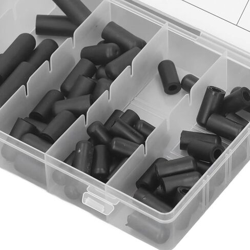 80PCS Vacuum Caps Kit,Vacuum Plugs Hose End Caps Assortment Kit Rubber Vacuum Caps Plug Kit for Carburetor, Manifold, Automotive 5/32in to 3/8in Black in Kuwait