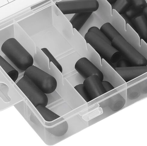 80PCS Vacuum Caps Kit,Vacuum Plugs Hose End Caps Assortment Kit Rubber Vacuum Caps Plug Kit for Carburetor, Manifold, Automotive 5/32in to 3/8in Black in Kuwait