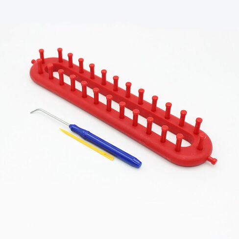 Rectangle Knitting Loom Set, Plastic Rectangle Crochet Hook with Needles Weaving Tool Set, DIY Crocheting Handmade Craft Kit Long Looms Scarf Sweater Shawl Stitch Knit Blankets(Color:26cm) in Kuwait