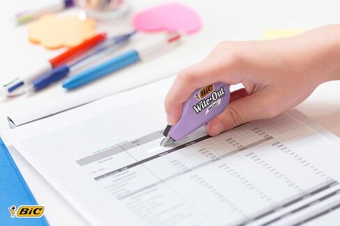 شريط تصحيح صغير من العلامة التجارية Wite-Out من BIC، بطول 19.6 قدم، حزمة مكونة من 6 قطع من شريط التصحيح الأبيض، جسم باستيل، شريط سريع ونظيف وسهل الاستخدام ومقاوم للتمزق in Kuwait