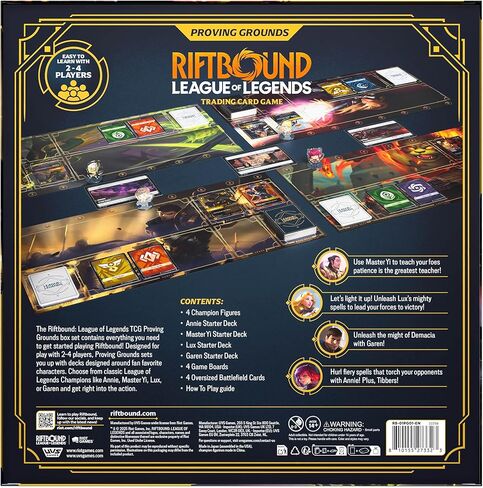 Riftbound: League of Legends - Proving Grounds - لعبة بطاقات التداول، معركة بناء سطح السفينة، 4 لوحات أبطال ومجموعات للمبتدئين، للأعمار من 14 عامًا فما فوق، 2-4 لاعبين in Kuwait