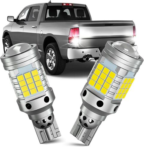مصابيح إضاءة عكسية LED لـ 2007-2018 دودج رام 1500 2500 3500، 6000K، مصابيح احتياطية بيضاء فائقة السطوع التوصيل والتشغيل، حزمة من 2 in Kuwait