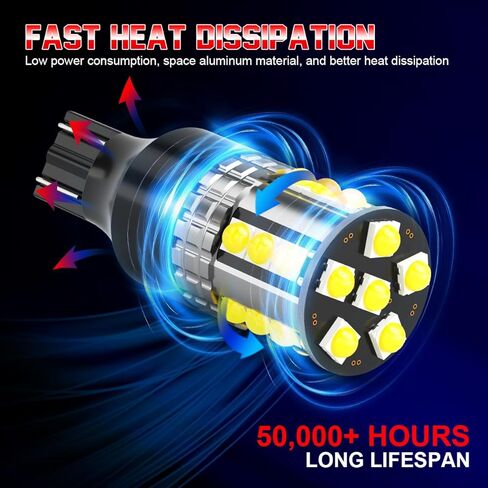 أضواء T15 LED متوافقة مع Ford F150 1994 1995 1996 1997 1998 1999 2000 2001 2002 2003 2004 2005 2006 2007 2008 2009 2010-2023 زينون أبيض 921 LED ضوء عكسي احتياطي لمبات التوصيل والتشغيل، عبوة من قطعتين in Kuwait