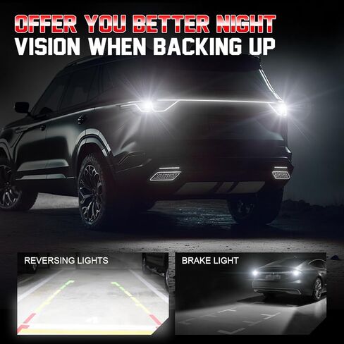 أضواء T15 LED متوافقة مع Ford F150 1994 1995 1996 1997 1998 1999 2000 2001 2002 2003 2004 2005 2006 2007 2008 2009 2010-2023 زينون أبيض 921 LED ضوء عكسي احتياطي لمبات التوصيل والتشغيل، عبوة من قطعتين in Kuwait