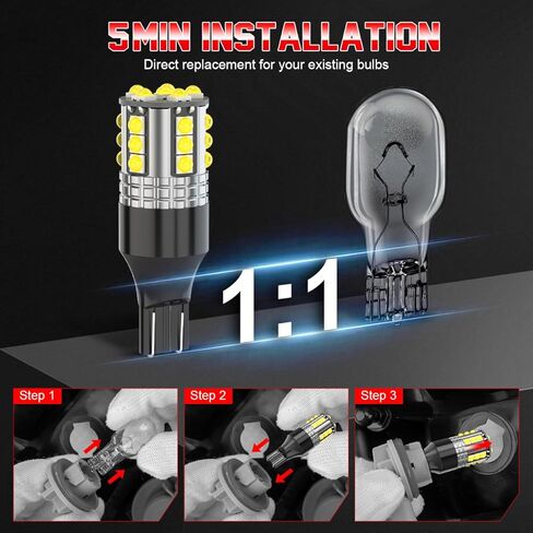 أضواء T15 LED متوافقة مع Ford F150 1994 1995 1996 1997 1998 1999 2000 2001 2002 2003 2004 2005 2006 2007 2008 2009 2010-2023 زينون أبيض 921 LED ضوء عكسي احتياطي لمبات التوصيل والتشغيل، عبوة من قطعتين in Kuwait
