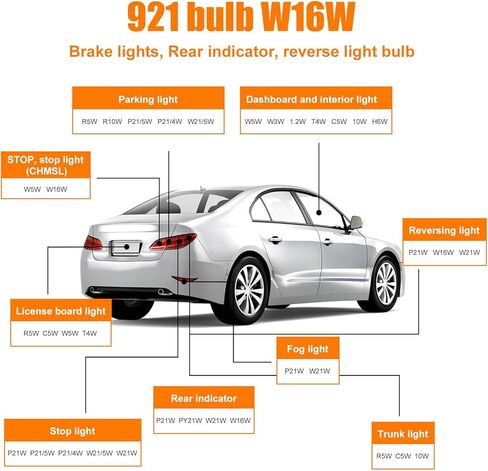 20 حزمة 921 المصابيح، 12V / 16W T15 W16W لمبة ضوء السيارات لعكس النسخ الاحتياطي الفرامل الذيل إشارة وقف الجذع الجانب علامة البضائع العربة RV استبدال مصابيح LED متوافقة مع 904 906 912 916 in Kuwait