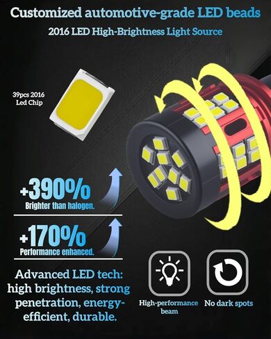 لمبة LED T15 921 912، 6000K بيضاء فائقة السطوع احتياطية عكسية، مصابيح بديلة W16W LED لشاحنة السيارات الدفع الرباعي، سهلة التوصيل والتشغيل، حزمة من 2 in Kuwait