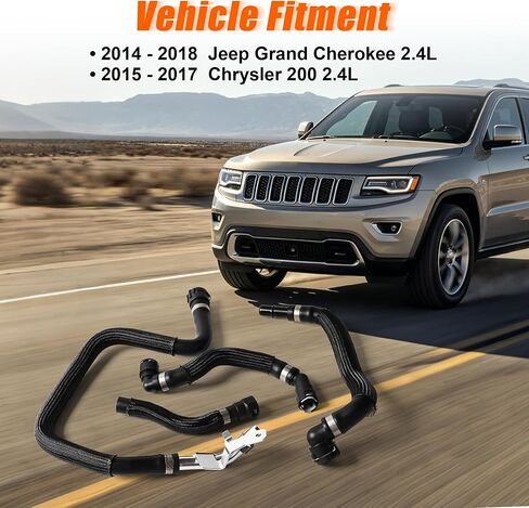 4 PCS HVAC Heater Supply Return Hose Kit Compatible with Jeep Cherokee 2.4L 2014-2018, Chrysler 200 2015-2017 Replace 68199254AB 68199254AA 68192082AA Air Conditioning Hose Pipe Fitting in Kuwait