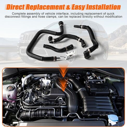 4 PCS HVAC Heater Supply Return Hose Kit Compatible with Jeep Cherokee 2.4L 2014-2018, Chrysler 200 2015-2017 Replace 68199254AB 68199254AA 68192082AA Air Conditioning Hose Pipe Fitting in Kuwait
