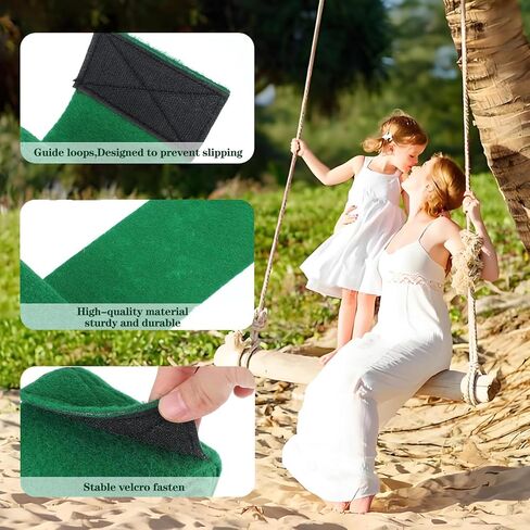 واقيات شجرة للخطوط Slacklines مقاس 79 بوصة × 4 بوصة - قطعتان من أغطية اللباد غير القابلة للانزلاق مع أشرطة توجيه مضادة للانزلاق - ملابس مثالية للشجرة في الهواء الطلق لأراجيح Ziplines وحبل Slackline in Kuwait