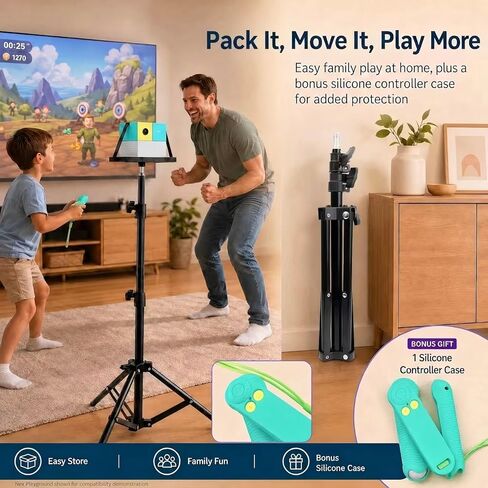 حامل جهاز عرض تفاعلي للأطفال متوافق مع Nex Playground، حامل وصينية معدنية شديدة التحمل، لمسة نهائية غير لامعة مقاومة للخدش، يتضمن حقيبة تحكم من السيليكون in Kuwait