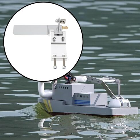 CNC Aluminum 75mm RC Boat Rudder with Water Pickup Steering Upgrade Compatible with 40cm–60cm RC Boats in Kuwait