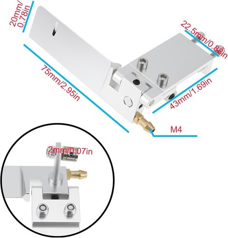 CNC Aluminum 75mm RC Boat Rudder with Water Pickup Steering Upgrade Compatible with 40cm–60cm RC Boats in Kuwait