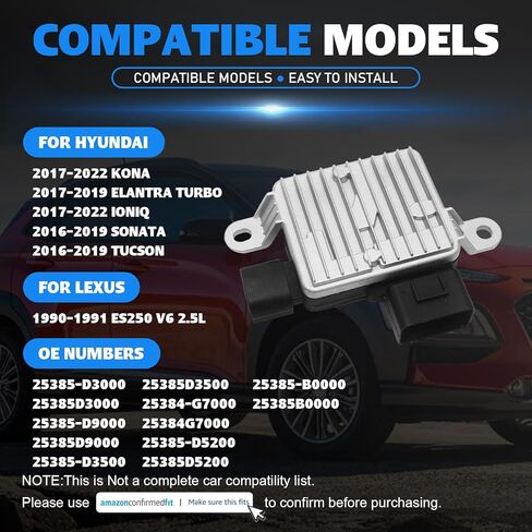 25385D3000 وحدة التحكم في مروحة تبريد المحرك لشركة Hyundai Kona Ioniq 2017-2022 Elantra Turbo Sonata Tucson Kia Optima 2017-2019 Seltos 2021 for Sportage 2017-2022 استبدال 25385D9000 25385D3500 in Kuwait