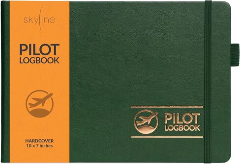 Skyline Pilot Logbook Aviation - كتاب سجل الطيران للطيارين المحترفين والطلاب - أساسيات الطائرة وهدايا الطائرات، 10 × 7 بوصة (أخضر رادار) in Kuwait