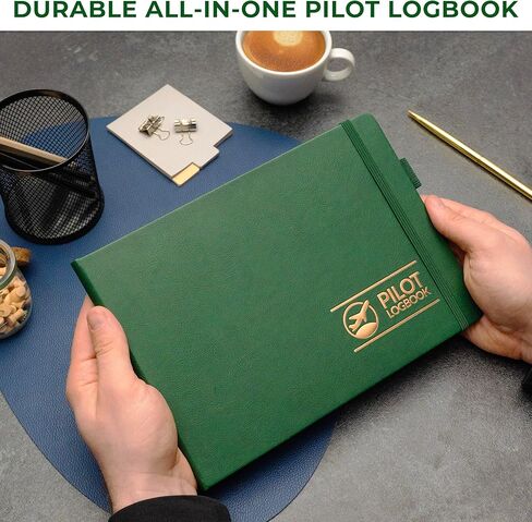 Skyline Pilot Logbook Aviation - كتاب سجل الطيران للطيارين المحترفين والطلاب - أساسيات الطائرة وهدايا الطائرات، 10 × 7 بوصة (أخضر رادار) in Kuwait