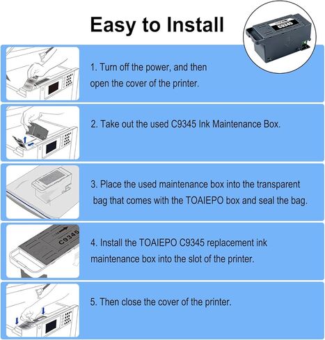 C9345 Ink Maintenance Box Tank for ET-8550 ET-16600 ET-5850 ET-5800 ET-16650 ET-8500 WF-7840 WF-7820 ET-5880 WF-7310 ST-C8000 ST-C8090 Printer in Kuwait
