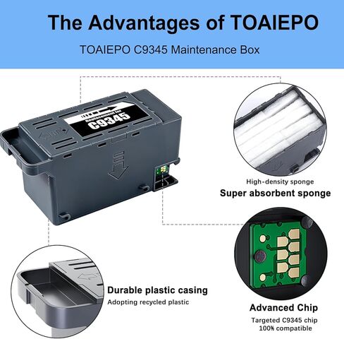 C9345 Ink Maintenance Box Tank for ET-8550 ET-16600 ET-5850 ET-5800 ET-16650 ET-8500 WF-7840 WF-7820 ET-5880 WF-7310 ST-C8000 ST-C8090 Printer in Kuwait