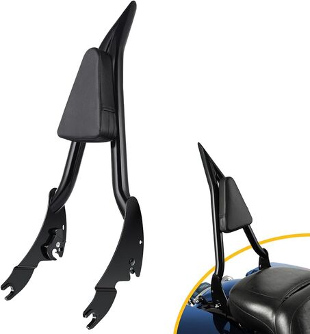 مسند ظهر Passenger Sissy Bar، مسند ظهر متكامل سريع التحرير مناسب لـ Harley Davidson Touring Road King Road Glide Electra Glide Street Glide 2009-2024، أسود (26 بوصة) in Kuwait