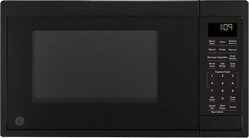 GE GCST09N1WBB Microwave Oven, 900-watt 7 Auto Cooking Settings, Child-Lock Technology, Kitchen Essentials for The Countertop, Dorm Room or Apartment, Compact 0.9 Cu. Ft, Black in Saudi Arabia