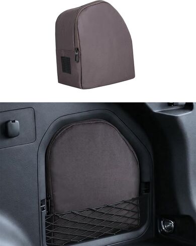 For 2026 Toyota RAV4 Hybrid&Plug-in Hybrid 600D Wear-Resistant Oxford Fabric Trunk Organizer Pocket Bag, Trunk Cubby Storage Bag, Cargo Side Pocket, RAV4 Trunk Upgrade Interior Accessories Black-Brown in Kuwait