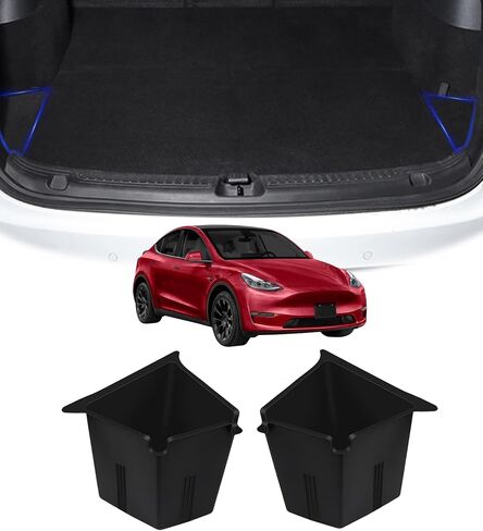 PM Auto Trunk Storage Bins for Tesla Model Y 2020-2024 2025 Excl.Juniper, Trunk Organizer Set of 2 Side Buckets with Lid, Waterproof Model Y Accessories in Saudi Arabia
