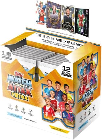 Topps UCC Match Attax Extra 2026 - صندوق كامل - يحتوي على 32 مغلفًا إضافيًا من Match Attax (12 بطاقة لكل ظرف) تتضمن حزمة بطل واحدة مضمونة لكل صندوق. in Kuwait