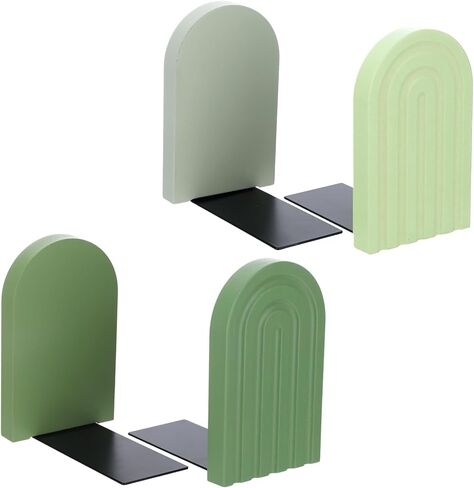 4Pcs Boho Arch Wooden Rainbow Bookends, Cute Book Ends for Shelves, Non Skid Wood Bookends, Colorful Book Holder Stand Stoppers for Heavy Books Home Office Back to School Library Kitchen in Kuwait