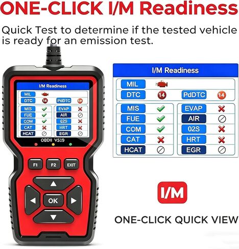 أداة تشخيص الماسح الضوئي V519 Obd2، قارئ رمز السيارة مع 35,901 بحث DTC مدمج، فحص قارئ ضوء المحرك، البيانات الحية، جاهزية I/M، اختبار جهد البطارية، لمركبات 1996+ in Kuwait