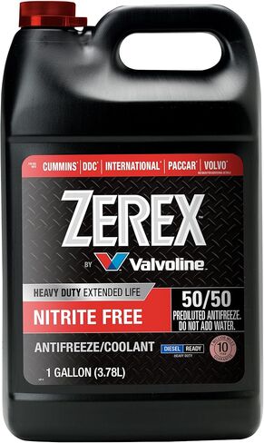 Zerex Heavy Duty Extended Life Nitrite Free Red 50/50 Ready-to-Use Antifreeze Coolant 1 Gallon, Case of 6 in Kuwait