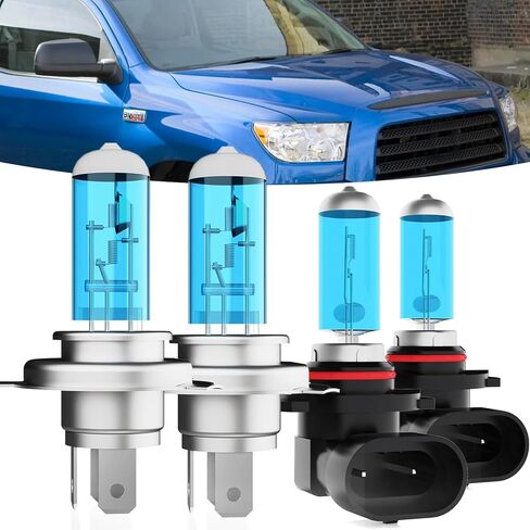 Headlights Fit For Toyota Tundra 2000-2006 & 2014-2018 Halogen Headlight Bulbs,9003/H4/HB2 High/Low Beams Bright Light Combo Kit,Plug & Play,pack of 2 (Toyota Tundra 2000-2006 & 2014-2018) in Kuwait