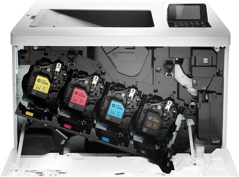 طابعة HP Color LaserJet Enterprise M554dn، طباعة تلقائية على الوجهين، اتصال Gigabit Ethernet، ميزات أمان المؤسسة، طابعة مكتب أعمال سريعة تصل إلى 35 صفحة في الدقيقة 7ZU81A (متجددة) in Kuwait
