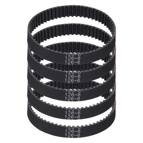 MECCANIXITY 132mm GT-2 Timing Belt, 5pcs 6mm Width 2mm Pitch 3D Printing GT-2 Timing Belt Closed Loop Rubber, Black in Kuwait