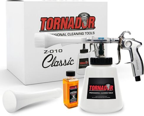 مجموعة أدوات Tornador Z-010 مع محلول إنزيم برتقالي ومخروط فرشاة أبيض CT-900 | أداة ضغط الهواء العالي للأسطح الداخلية للاستخدام التفصيلي للسيارة in Kuwait