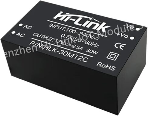 AC-DC 12 فولت 30 واط 2.5A HLK-30M12C عزل مصدر الطاقة استهلاك منخفض حماية ماس كهربائى المنزل الذكي in Kuwait