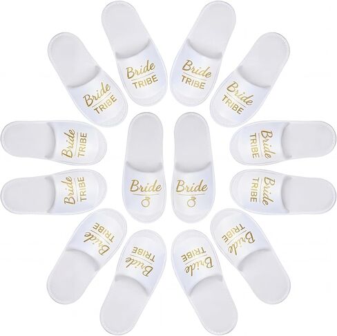 7 Pairs Wedding Bride Tribe Slippers and Bride Slippers Set Bride Tribe Bridesmaid Gifts for Wedding Day Bridal Party Women Bachelorette Party Favor in Saudi Arabia