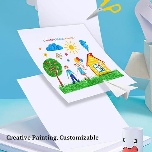 100 Sheets White Cardstock Paper 8.3 x 11.7, 92 lb/250 gsm Heavy Cardstock Thick White Card Stock Paper A4 for Printing, Cricut, Invitations, Wedding Stationery, Menus, DIY Cards, Scrapbooking in Kuwait