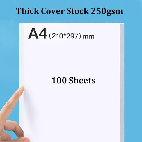 100 Sheets White Cardstock Paper 8.3 x 11.7, 92 lb/250 gsm Heavy Cardstock Thick White Card Stock Paper A4 for Printing, Cricut, Invitations, Wedding Stationery, Menus, DIY Cards, Scrapbooking in Kuwait
