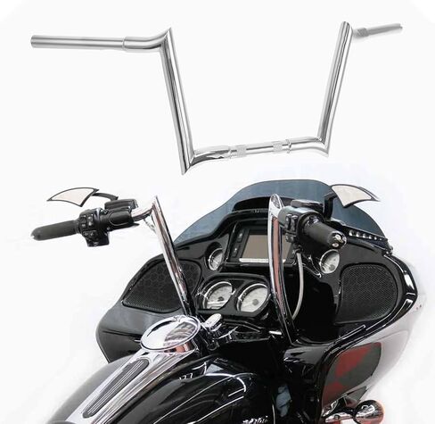 مقود شماعة من الكروم المخصص CCI مقاس 14 بوصة ارتفاع 1-1/4 بوصة مناسب لدراجة Harley-Davidson Touring Road King Road Glide Softail Sportster XL in Kuwait