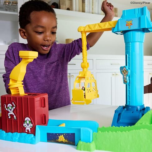 Hot Wheels Toy Car Track Set, Disney and Pixar Toy Story 5 Superstar Speeders Hi-Tech Buzz Lightyear’s Star Command Adventure Track Set in Kuwait